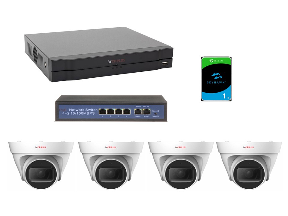 CP-UNS-4CAM40D Sada kamerového systému 4.0 Mpix, včetně NVR, PoE switche a HDD 1TB
