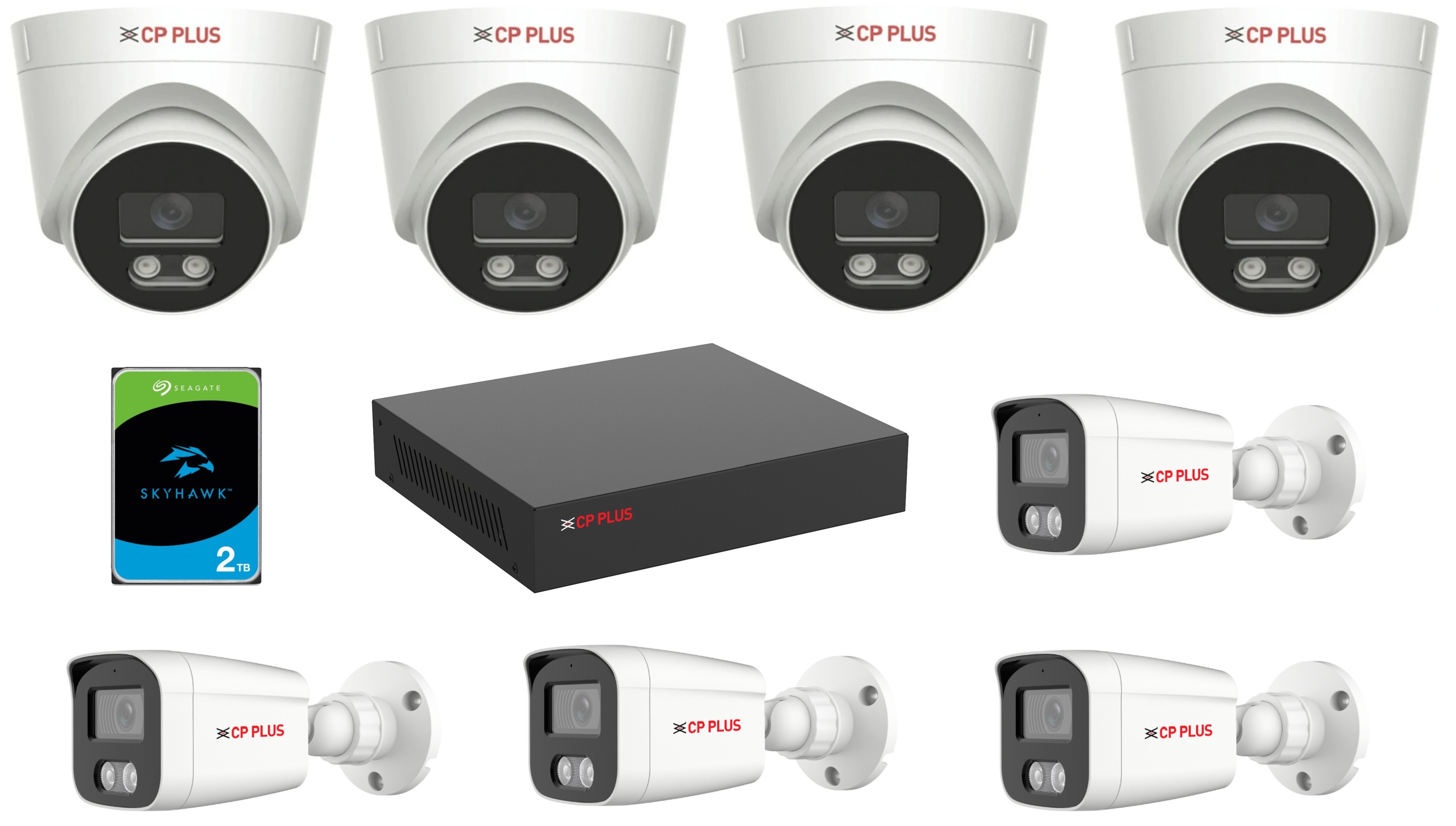 CP-LNS-8CAM50M-P Sada kamerového systému 5 Mpix, včetně NVR s integrovaným PoE switchem a HDD 2 TB