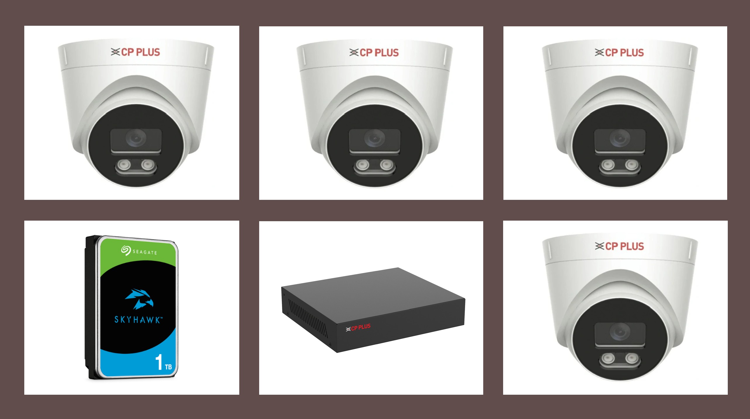 CP-LNS-4CAM50D-P Sada kamerového systému 5 Mpix, včetně NVR s integrovaným PoE switchem a HDD 1 TB