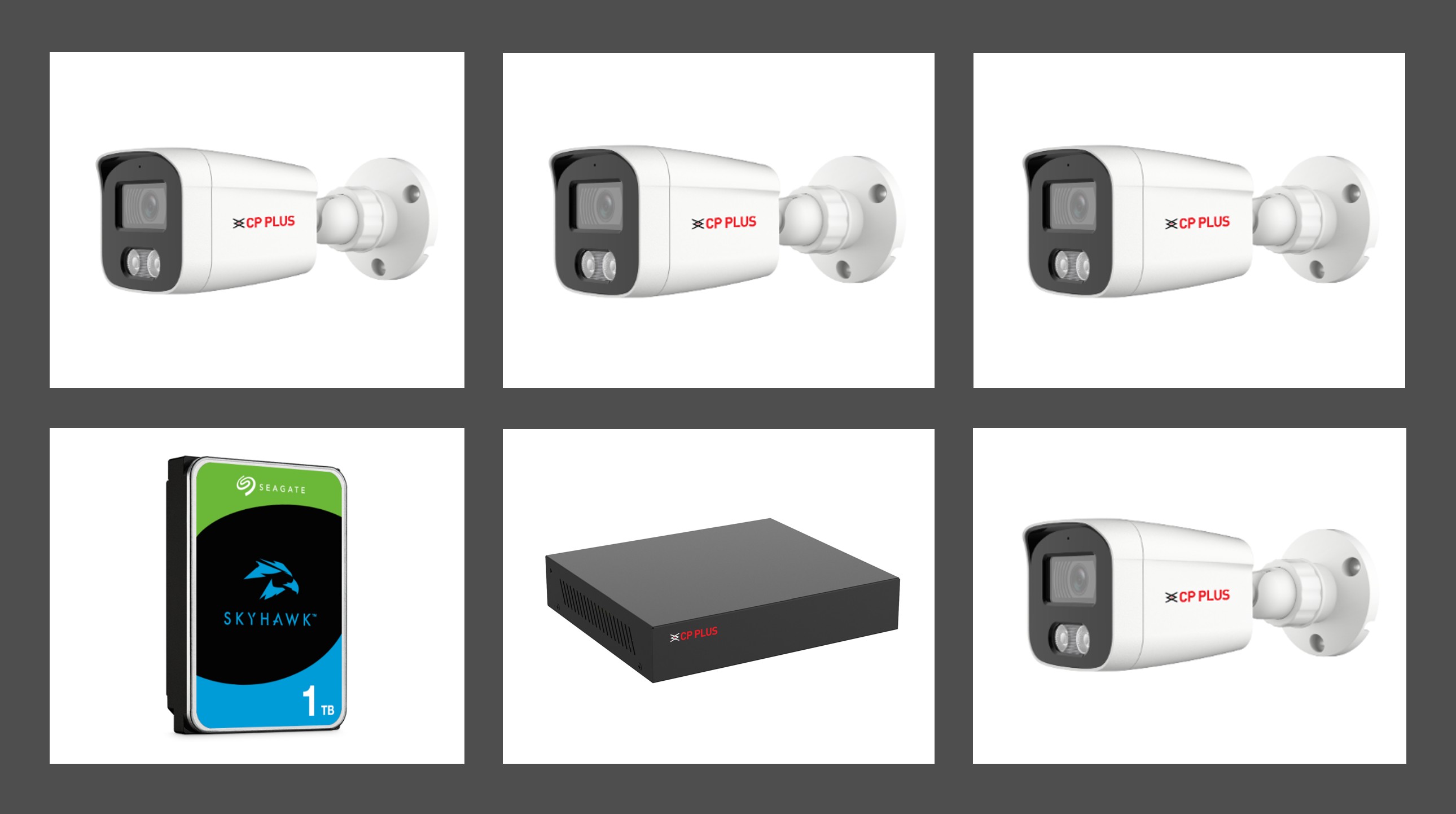 CP-LNS-4CAM50K-P Sada kamerového systému 5 Mpix, včetně NVR s integrovaným PoE switchem a HDD 1 TB