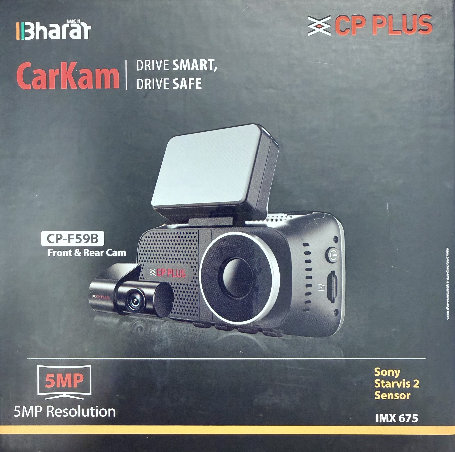 CP-F59B Duální autokamera s rozlišením 5 / 2 Mpix, GPS, 3" displejem, mikrofonem a reproduktorem