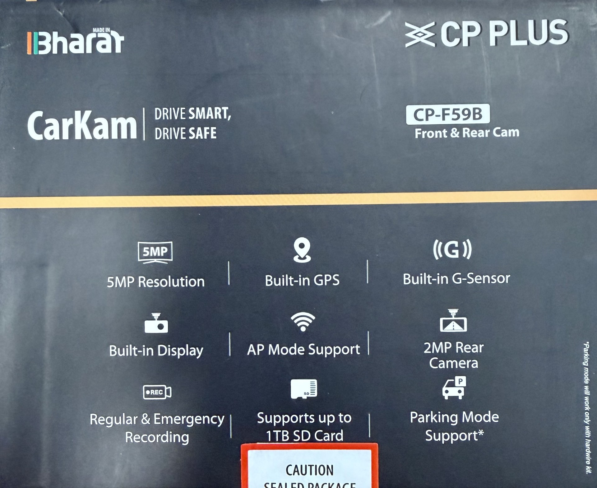 CP-F59B Duální autokamera s rozlišením 5 / 2 Mpix, GPS, 3" displejem, mikrofonem a reproduktorem