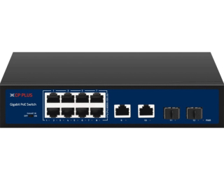 CP-DNW-GPU8G2F2-96 Osmiportový 10/100/1000 Mbps PoE switch s 2x 1000 Mbps a 2x SFP uplinkem