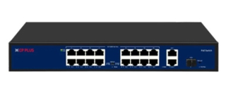 CP-DNW-HPU16G2F1-20 Šestnáctiportový 10/100 Mbps PoE switch s 2x 1000 Mbps a 1x SFP uplinkem