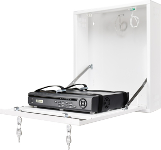 CP-PR-101 Uzamykatelná skříňka na zeď pro malé DVR / NVR rekordéry (bílá)